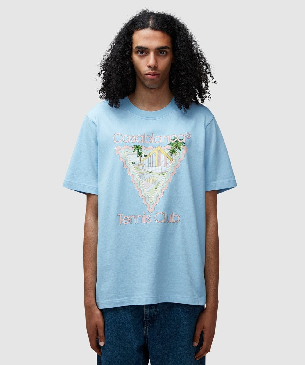 【関税込み】Casablanca ブルー Maison De Reve Tシャツ Casablancaのブルー Maison De Reve Tシャツがセール中