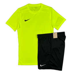 NIKE DRI-FIT TSHIRT / SHORTS SET - VOLT / BLACK