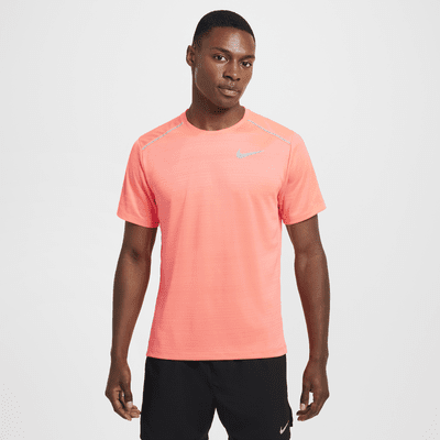 nike miler dri fit short sleeve t shirt red