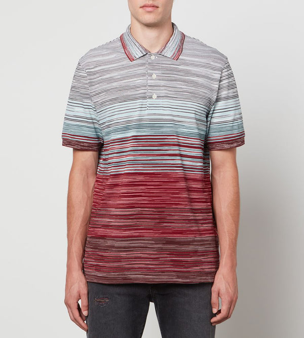 Missoni Striped Cotton-Piqué Polo Shirt