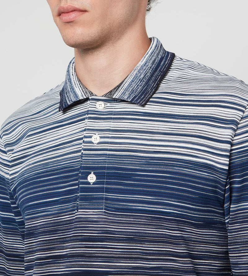 Missoni Long-Sleeve Cotton-Piqué Polo Shirt